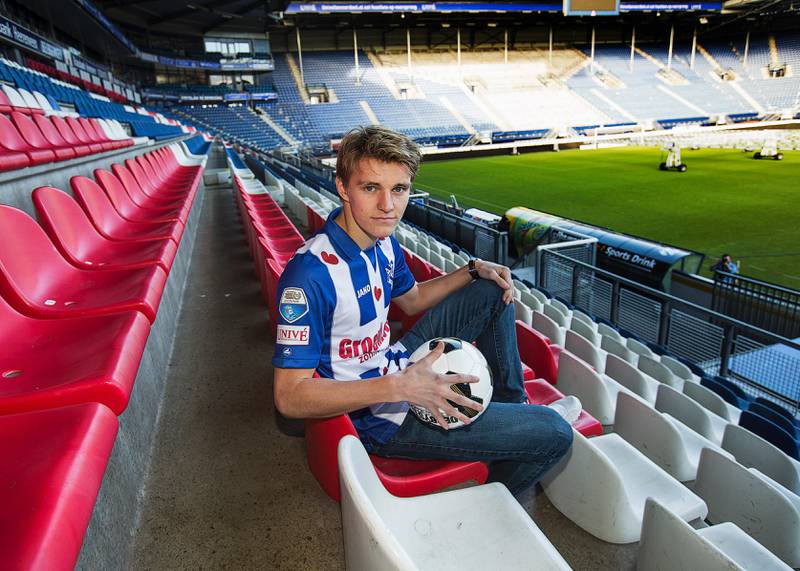 Martin Ødegaard på sin nye hjemmebane.