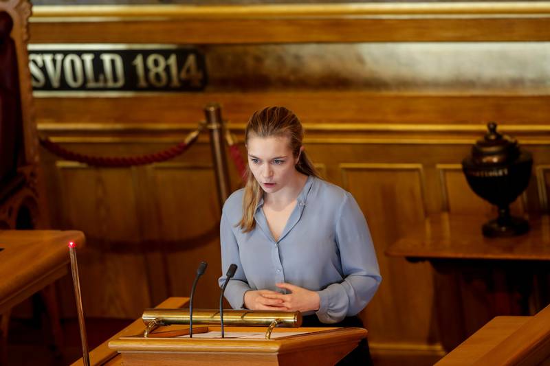 Oslo 20200526. 
Mathilde Tybring-Gjedde (H)  i Stortinget under debatten om den nye bioteknologiloven.
Foto: Vidar Ruud / NTB