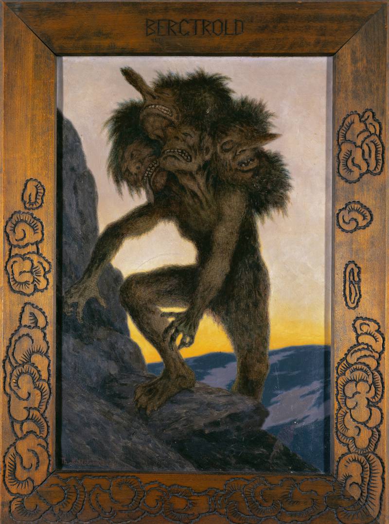Theodor Kittelsens «Bergtrold» (1905) representerer den litt ubehagelige siden ved den folkelige fortellingen om de underjordiske.