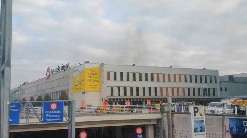 Det var to eksplosjoner på Zaventem flyplass i Brussel tirsdag. FOTO: DANIELA SCHWARZER/NTB SCANPIX