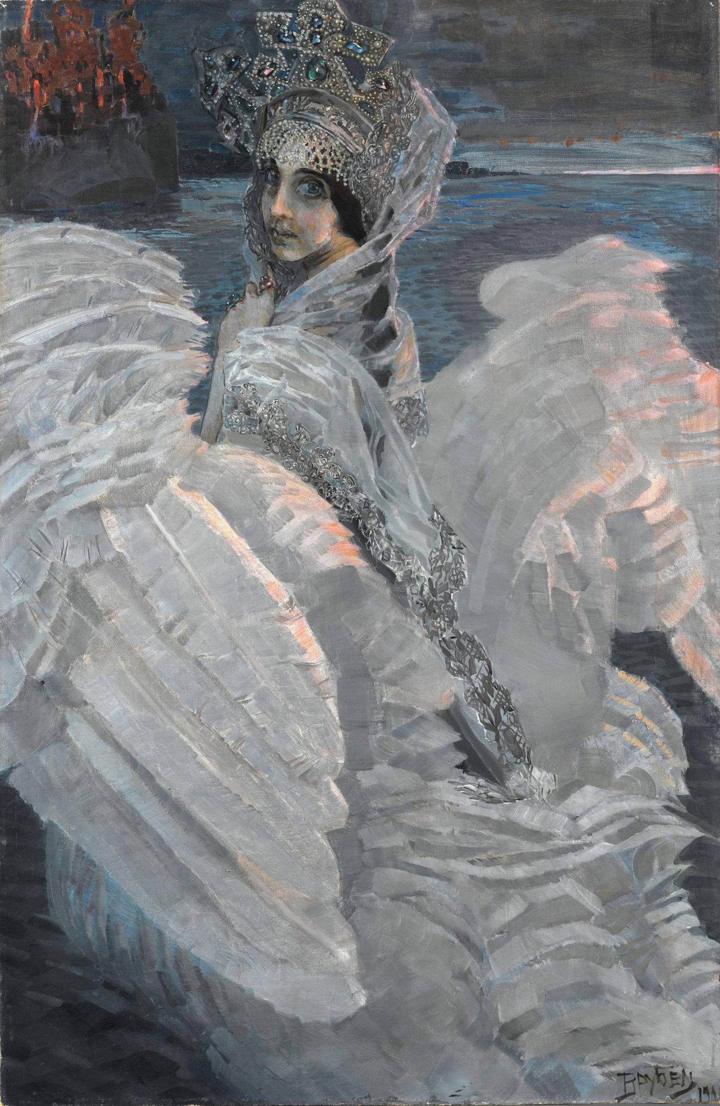 Mikhail Vrubels «Svaneprinsessen» er ett av hovedmotivene i utstillingen. Motivet eksisterer i spennet mellom myte og realisme, romantikk og nyskaping. FOTO: TRETJAKOV-GALLERIET