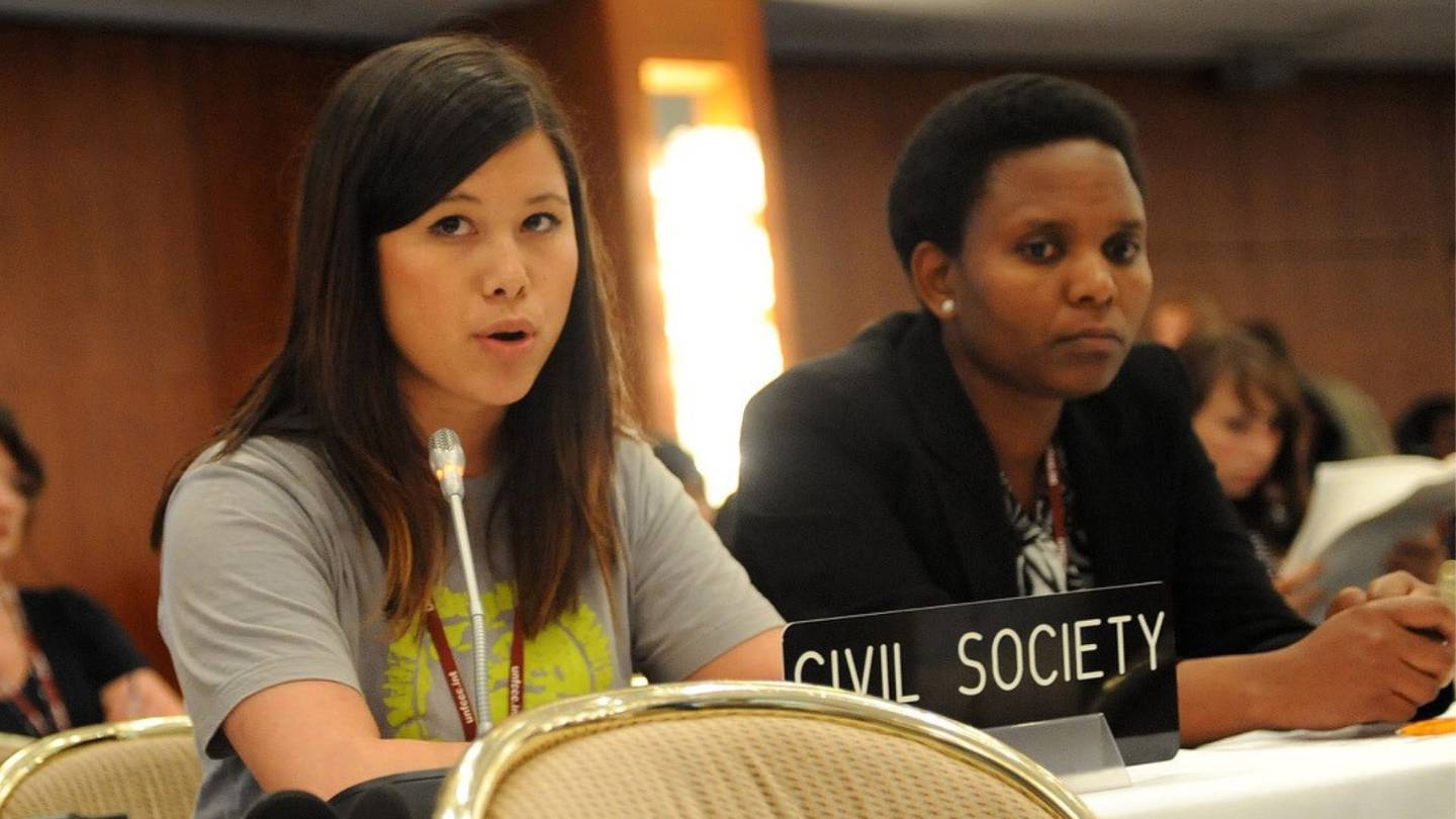 Lan Marie Nguyen Berg i klimaforhandlinger.