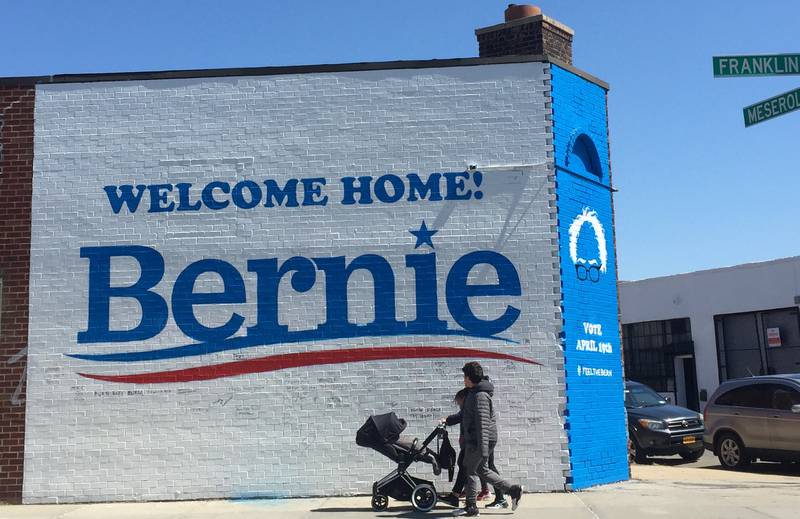 Bernie Sanders er født og oppvokst i Brooklyn, mens Clinton har lagt sitt hovedkvarter her. FOTO: HEIDI TAKSDAL SKJESETH