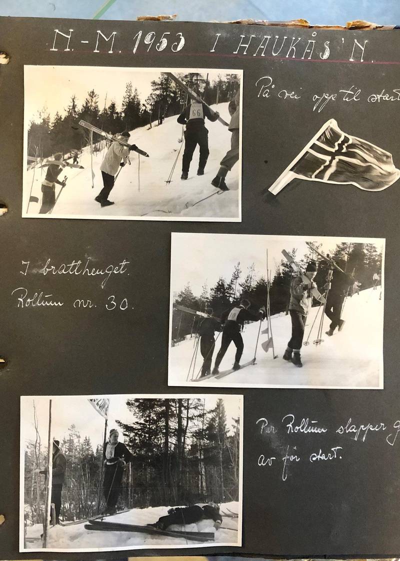 Albumprakt: På svart papp med hvitt blekk laget min far album med bilder han tok under NM i Haukås.