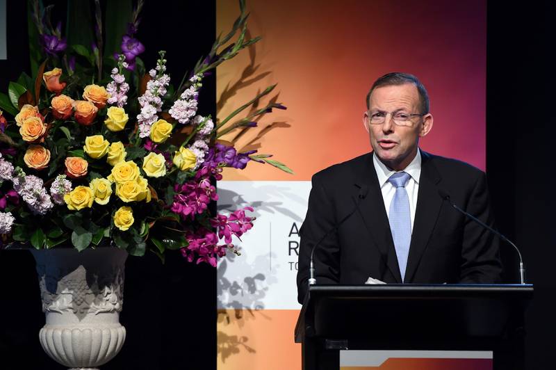 Australias statsminister Tony Abbott på toppmøtet for Australia og Asia i Sydney i går. FOTO: NTB SCANPIX