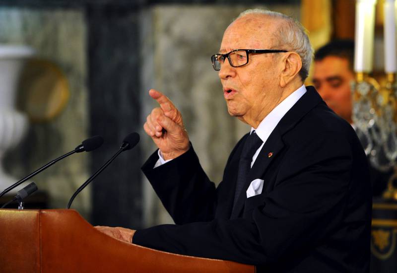 President Beji Caid Essebsi har erklært krig mot terrorismen. FOTO: NTB SCANPIX