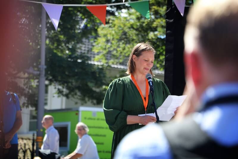 Daglig leder i Gladmat Maren Skjelde gledet seg over at hun kunne åpne årets festival på onsdag.