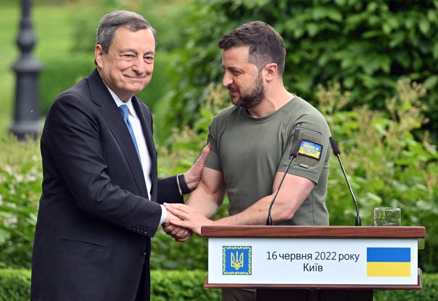 Italias statsminister Mario Draghi møtte i juni Ukrainas president Volodymyr Zelenskyj i Kyiv.