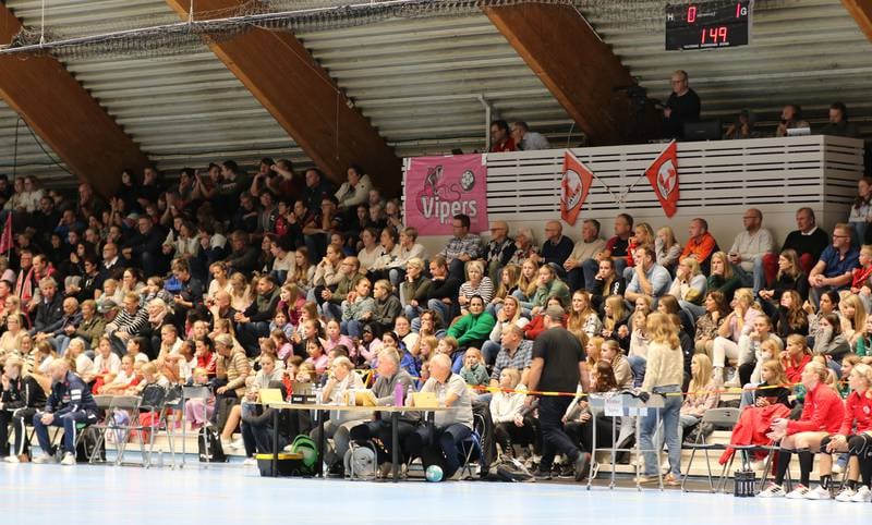 FBK-Vipers i Kongstenhallen 12. oktober. 1.653 tilskuere på gratiskamp fikk se Fredrikstad kjempe tappert og tape 28-33 for gjestene fra Kristiansand. FBK innkasserte 600.000 kroner fra samarbeidspartnere.