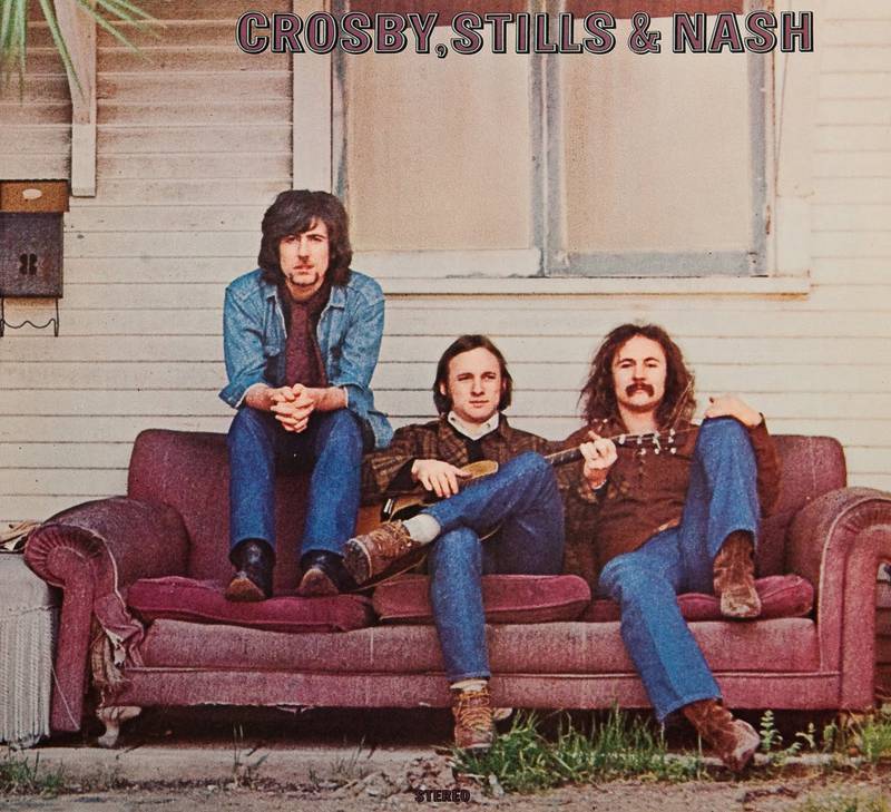 Crosby, Stills & Nash slik de så ut på omslaget av debutalbumet i 1969.
