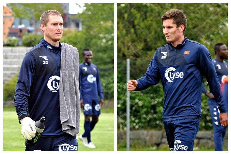 Iven Austbø og Kristoffer Haugen får muligheten til å fortsette i mørkeblått. Her er de på fredagens trening i Jåttåvågen.