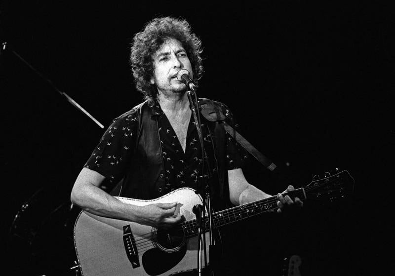 Bob Dylan på sin første konsert i Norge, i Drammenshallen i 1981.