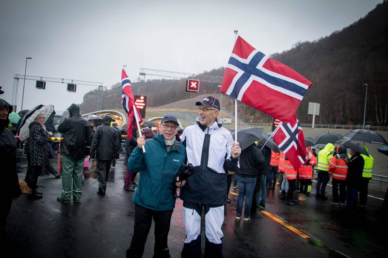 Lars Sigmundstad og Olav Østerhus var storfornøyd med tunnelåpning.