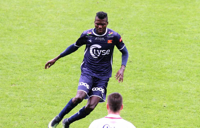 Sikiru Alimi, prøvespiller fra Nigeria, spilte 2. omgang mot Vindbjart.