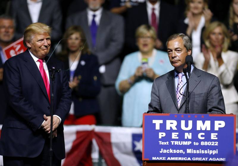 Britisk EU-motstander Nigel Farage støttet Trump i USA. Men hva Trumps seier i USA betyr for Storbritannia utenfor EU, er usikkert.