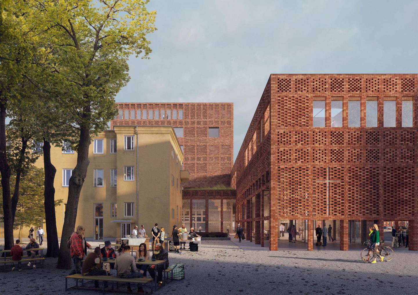 L-bygg: Det planlagte nybygget rundt Oslo Hospital vil nærmest omkranse det gamle sykehuset. 	FOTO: TRANSBORDER STUDIO