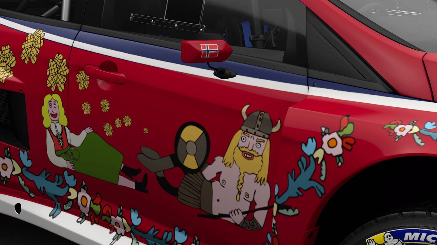 Motivene på bilen representerer Norge.