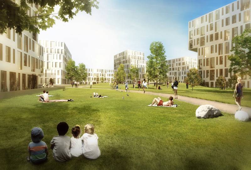 – ikke bra nok: Planadministrasjonen i Drammen kommune vil ha en lettere tilgjengelig park mellom blokkene på Marienlyst enn hva som er tilfelle       i dagens plan. LLUSTRASJON: LPO Arkitekter