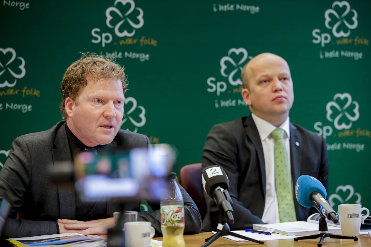 Senterparti-leder Trygve Slagsvold Vedum og Sigbjørn Gjelsvik representerer partiet som fikk flest nye stemmer i årets valg, sammenlignet med i 2017.