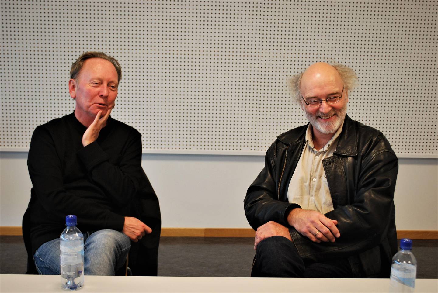 SKAPERNE: Tekstforfatter Øivind Hånes (t.v.) og komponist Karsten Brustad er hjernene bak konsertforestillingen.