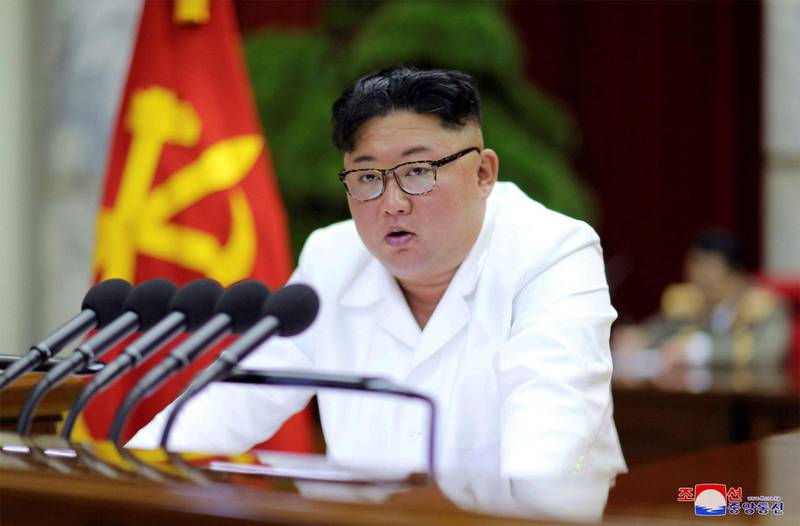 In this Sunday, Dec. 29, 2019, photo provided Monday, Dec. 30, by the North Korean government, North Korean leader Kim Jong Un speaks during a Workers Party meeting in Pyongyang, North Korea. North Korea opened Saturday, on Dec. 28, a high-profile political conference to discuss how to overcome harsh trials and difficulties," state media reported Sunday, days before a year-end deadline set by Pyongyang for Washington to make concessions in nuclear negotiations. Independent journalists were not given access to cover the event depicted in this image distributed by the North Korean government. The content of this image is as provided and cannot be independently verified. Korean language watermark on image as provided by source reads: "KCNA" which is the abbreviation for Korean Central News Agency. (Korean Central News Agency/Korea News Service via AP)
