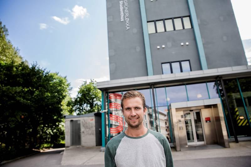 Lektorstudent Preben Skadsheim (24) har stått i boligkø siden mars/april. 1. juli flyttet han inn i studentleilighet på Grünerløkka. FOTO: FREDRIK BJERKNES