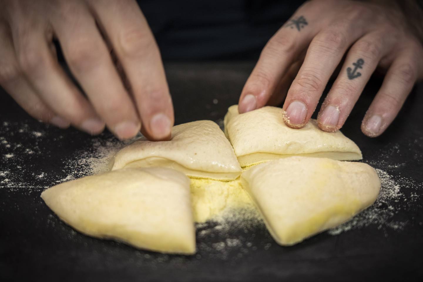 After folding the dough, close the edges by pressing with a fork along the entire seam.