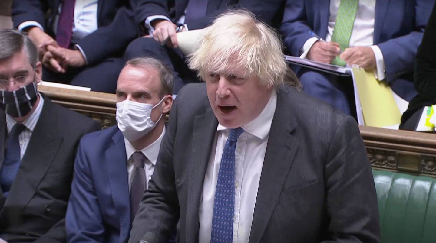 Statsminister Boris Johnson i Underhuset onsdag.