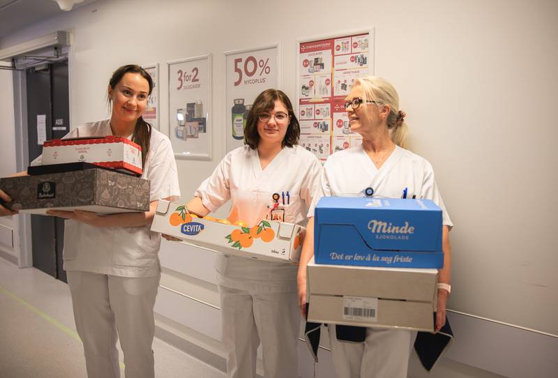 Maria Hagen, Malin Pedersen og Mette Lindén fra brystdiagnostisk avdeling føler seg verdsatt.