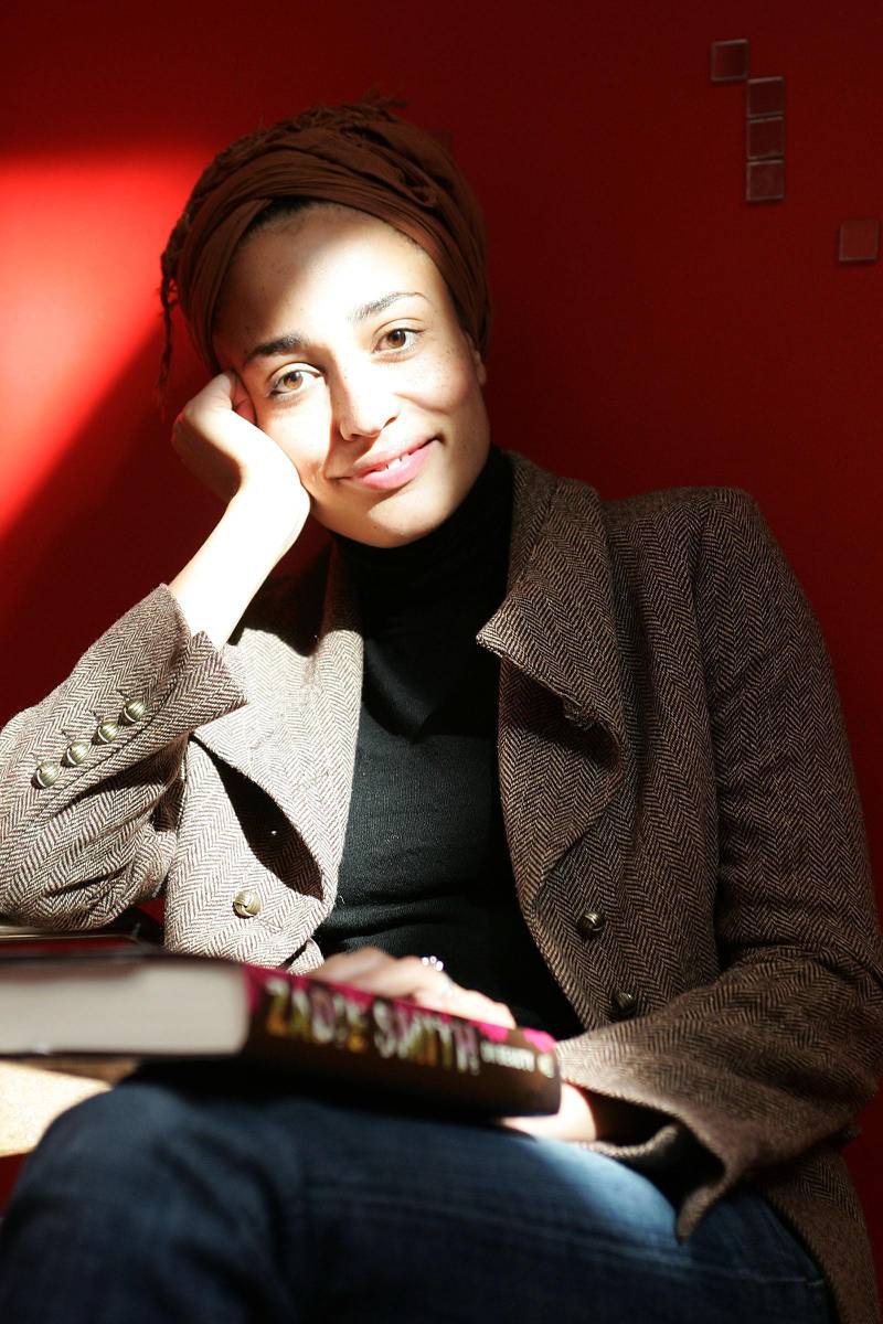 British author Zadie Smith relaxes with her new book titled, 