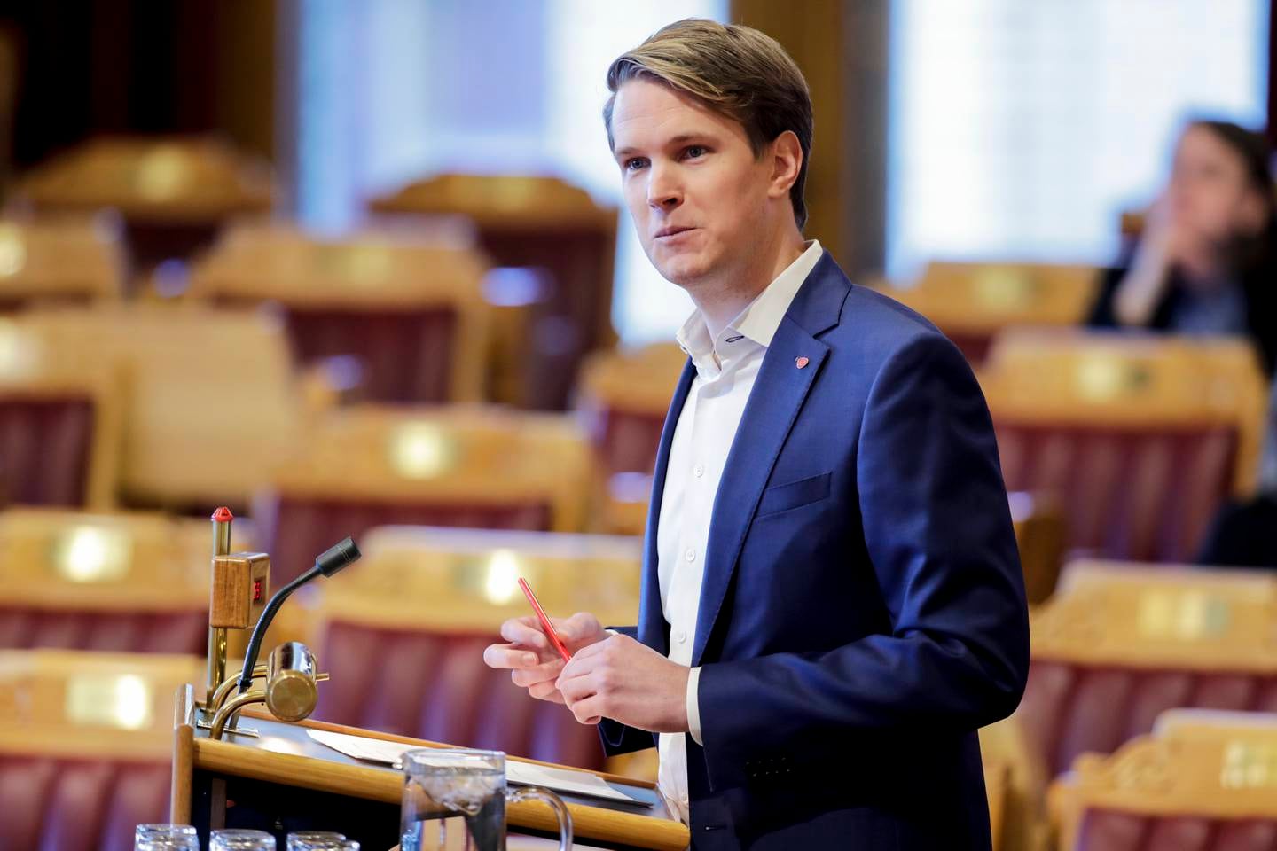 Torstein Tvedt Solberg (Ap) er fornøyd med avtalen om strømstøtte til frivilligheten.
Foto: Vidar Ruud / NTB