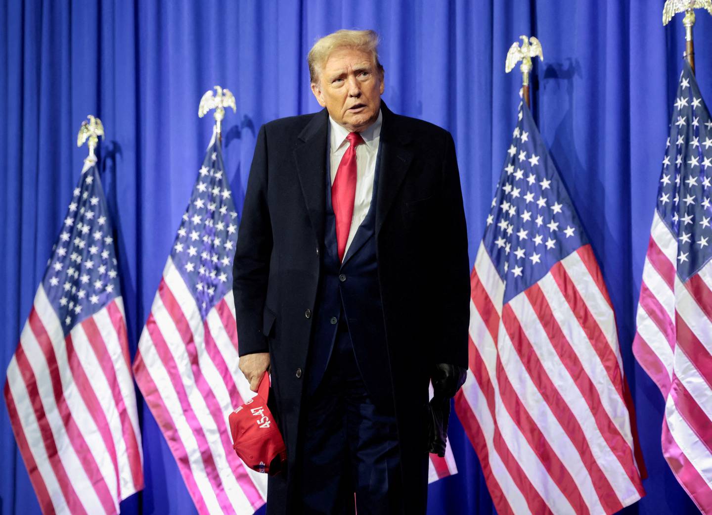 Former U.S. President Donald Trump attends a campaign event in Waterford Township, Michigan, U.S., February 17, 2024.  REUTERS/Rebecca Cook