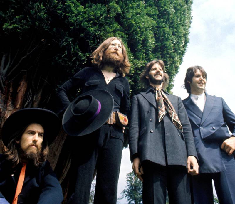 The Beatles samlet for sin aller siste fotografering, i Tittenhurst Park august 1969. FOTO: © Apple Corps Ltd.