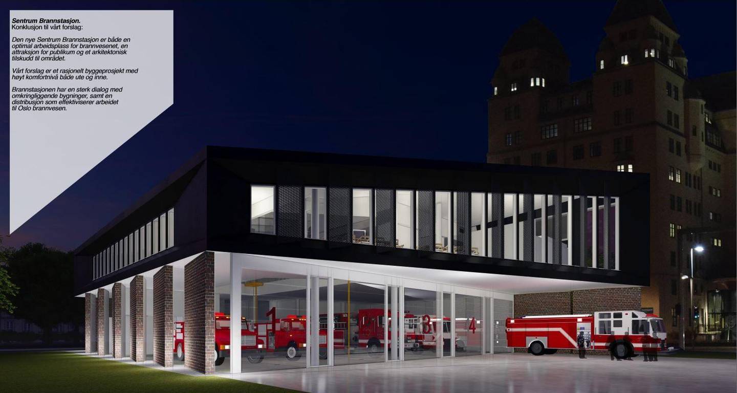 Ny brannstasjon i Oslo sentrum: Byperspektiv.