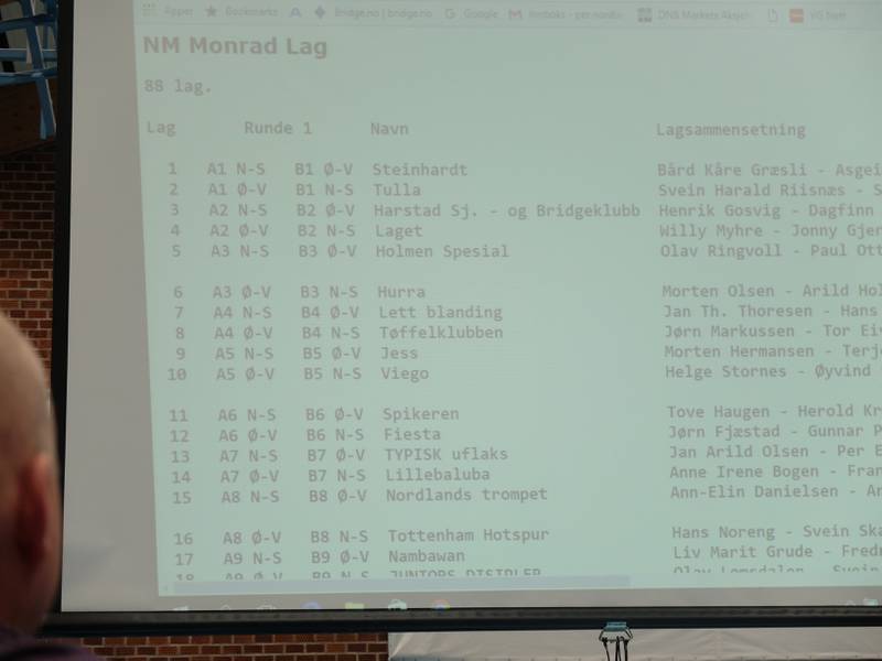 Steinhardt, Tøffelklubben, TYPISK uflaks og Nordlands Trompet er noen av de mange oppfinnsomme navnene NM-deltakerne i bridge har valgt for lagene sine.