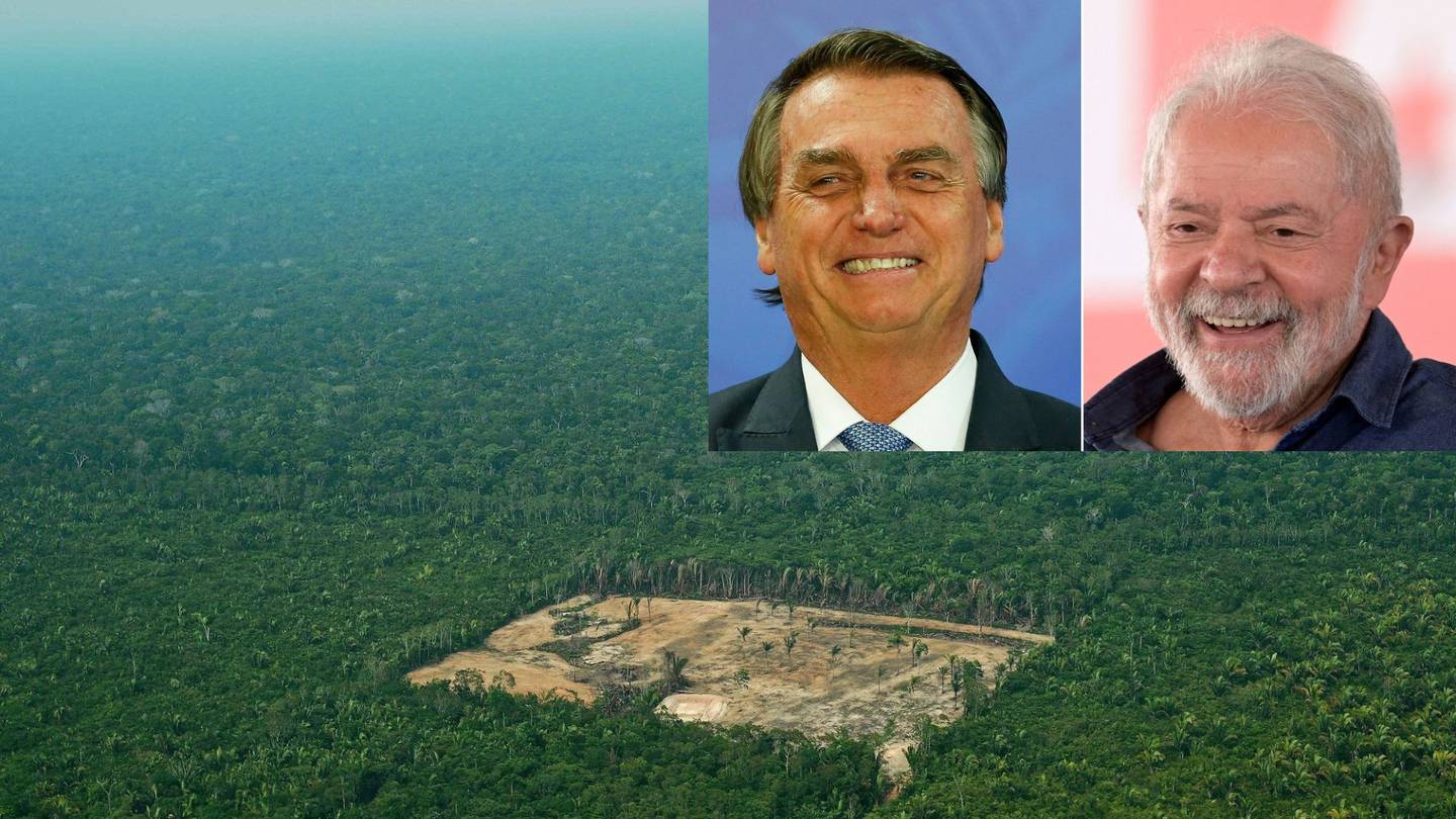 Jair Bolsonaro og Luiz Inácio Lula da Silva går videre til andre runde i valget i Brasil. Det blir et skjebnesvangert valg for regnskogen, mener Regnskogfondet. Dette bildet fra 2017 viser et avskoget område.