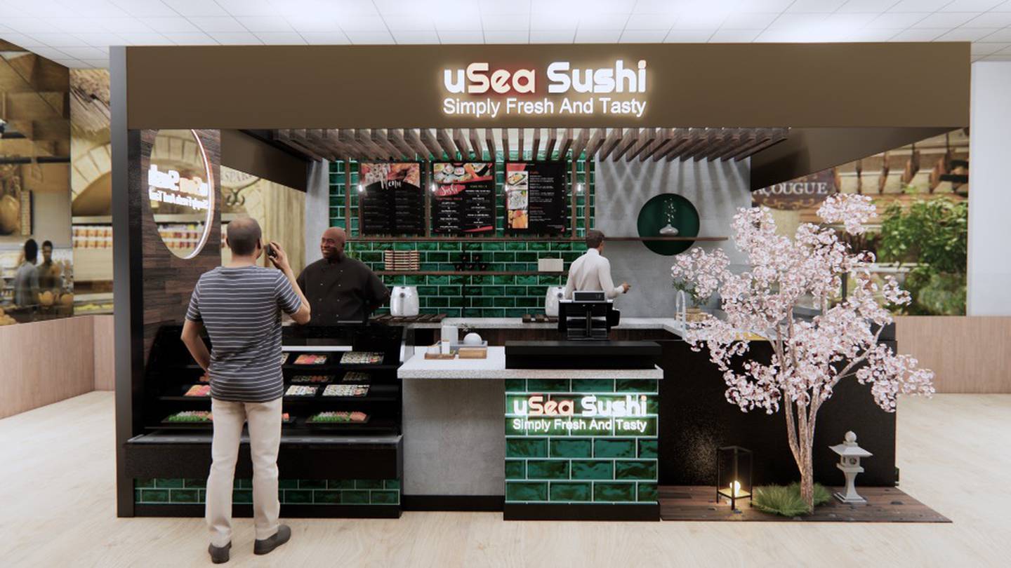 Slik kan en uSea Sushi utsalgsted se ut inne i dagligvarebutikker.