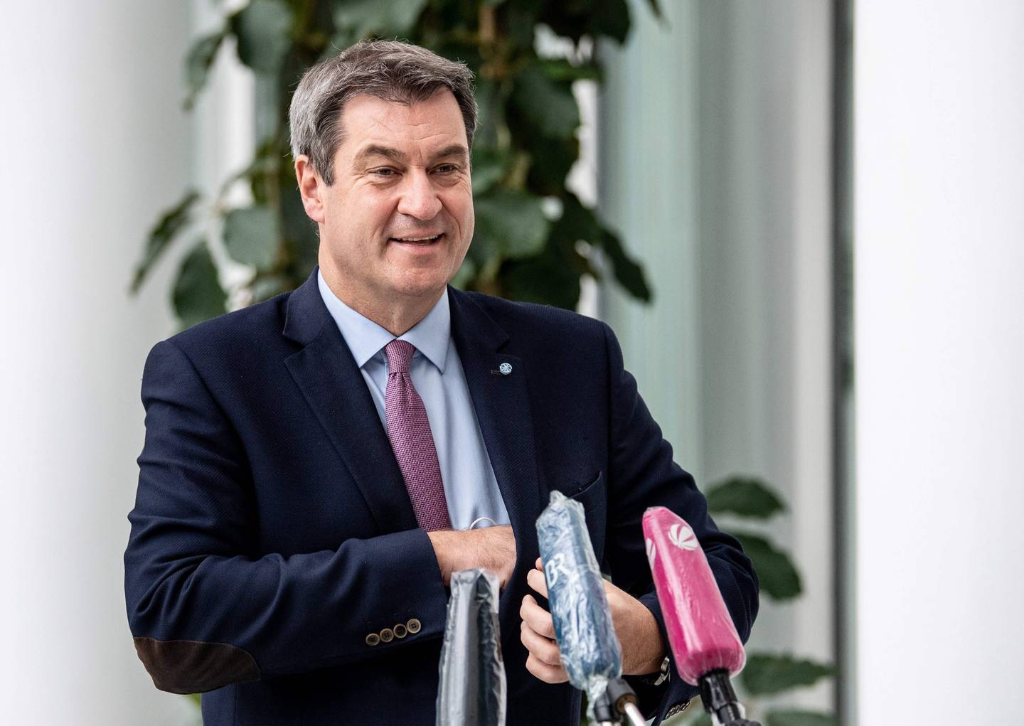 Markus Söder, leder for det tyske borgerlige partiet CSU i Bayern, holder pressekonferanse i november 2020.