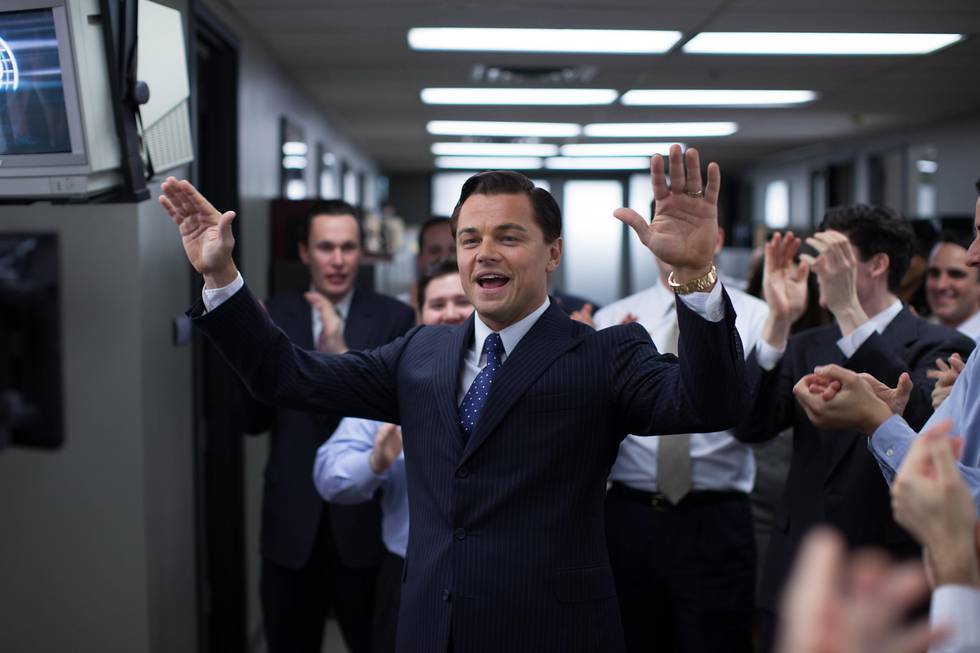 This photo released by Paramount Pictures shows, Leonardo DiCaprio as Jordan Belfort in 'The Wolf of Wall Street," from Paramount Pictures and Red Granite Pictures. DiCaprio is nominated for an Academy Award for his performance by an actor in a  leading role for the film. The 86th annual Academy Awards will be presented on Sunday, March 2, 2014. (AP Photo/Paramount Pictures, Mary Cybulski)