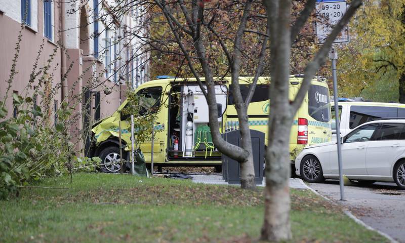 Oslo 20191022. 
En person har stjålet en ambulanse på Torshov.
Foto: Stian Lysberg Solum / NTB scanpix