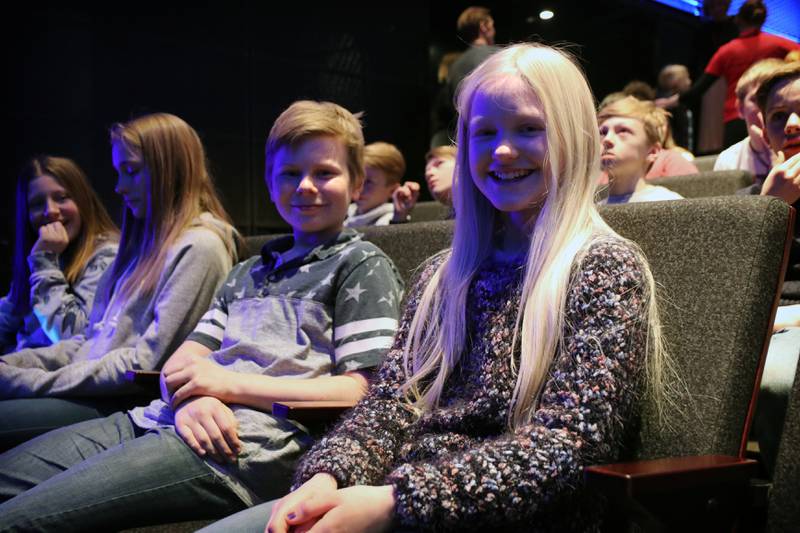 Erlend Eskevik (11) og Marie Nedrebø (12) er fornøyde på LYDO.