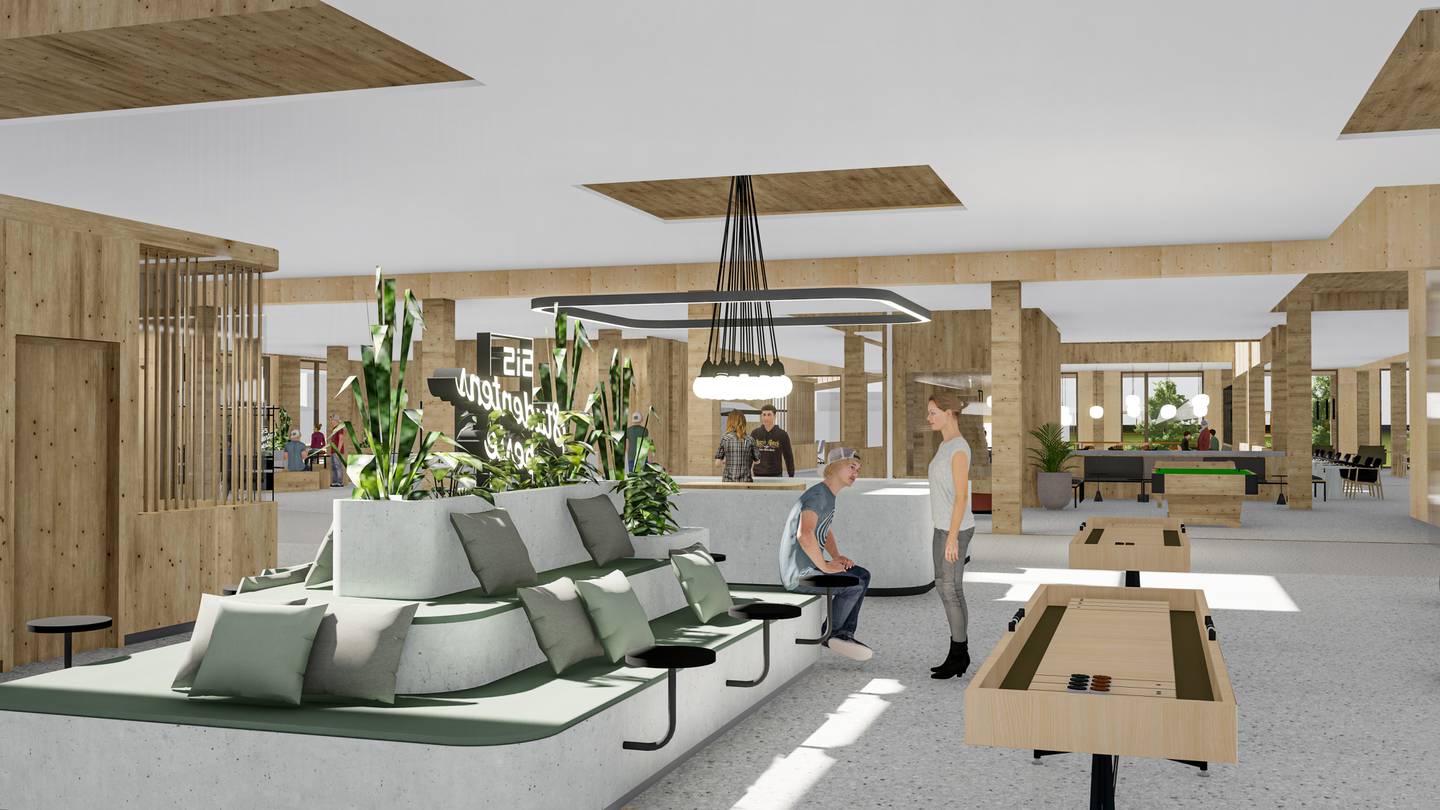 Det nye velferdssenteret på Universitetet i Stavanger skal bidra til å skape uformelle møteplasser.