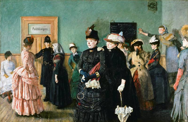 Christian Krohgs maleri Albertine i politilægens venteværelse var sammen med romanen «Albertine» fra 1886 en brannfakkel i debatten om prostitusjon og nedverdigende behandling av kvinner.
