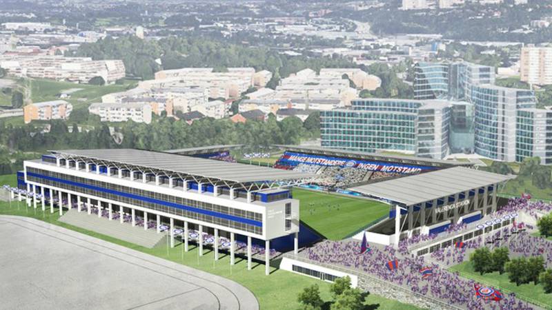 Uansett navn, slik vil Vålerengas nye stadion se ut. ILLUSTRASJON: VÅLERENGA KULTUR- OG IDRETTSPARK