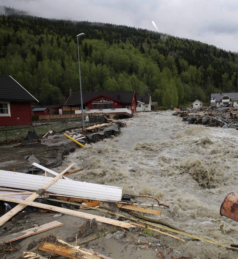 Kvam: Flommen i Gudbrandsdalen i 2013. FOTO: NTB SCANPIX