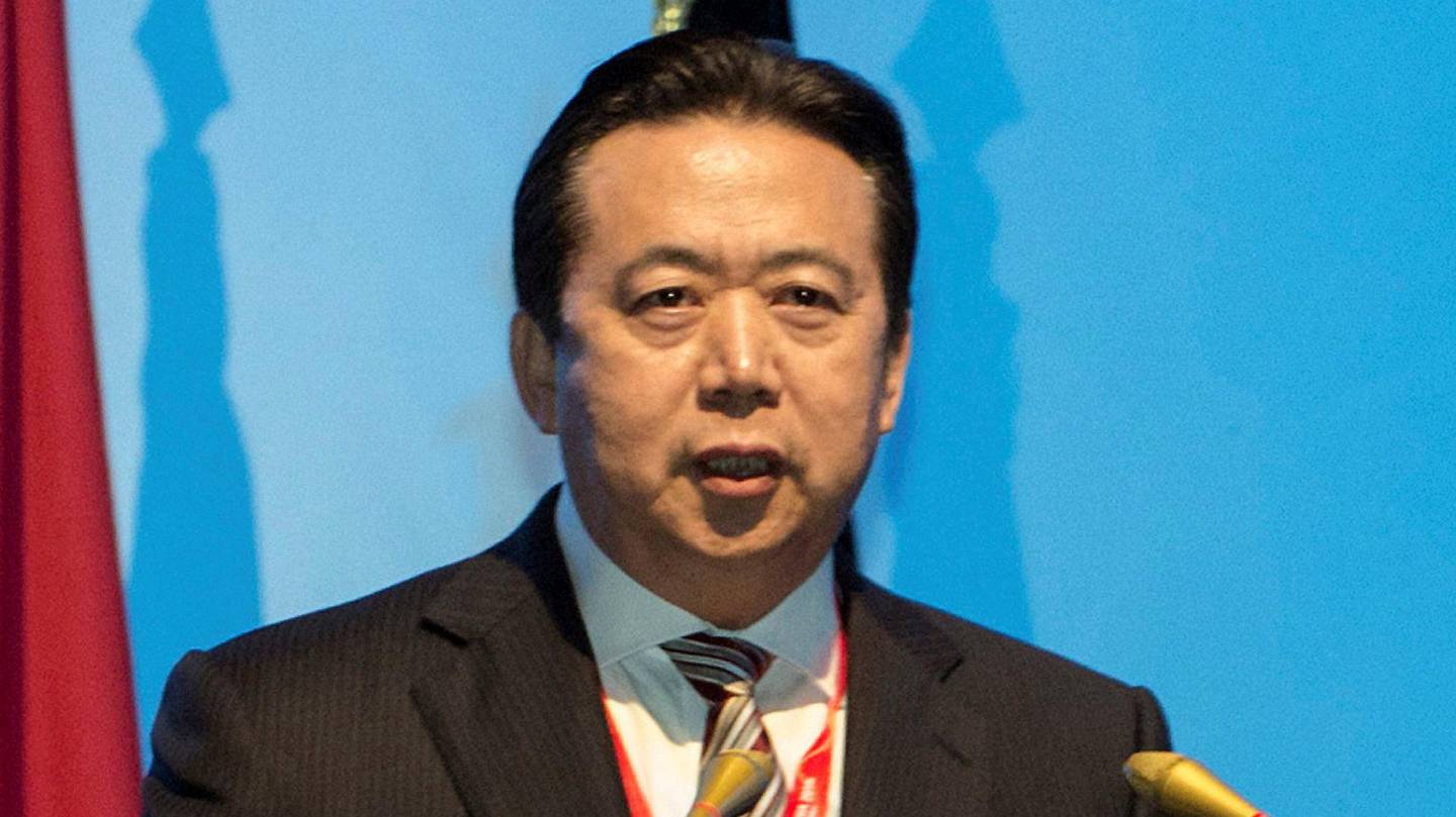 Kina: Interpol-sjef Meng Hongwei, og tidligere vise­minister for offentlig sikkerhet i Kina, forsvant da han besøkte Beijing i september. Flere høytstående tjeneste­menn i det kinesiske regjeringsapparatet og eliten, har forsvunnet den siste tida. FOTO: NTB SCANPIX