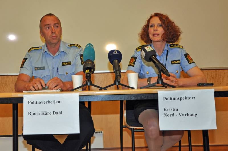 Politioverbetjent Bjørn Kåre Dahl og politiinspektør Kristin Nord-Varhaug informerte om funnet i Lysefjorden under kveldens pressekonferanse. De bekreftet at det er en død kvinne som er funnet, men kan ikke si sikkert at det er Agnes Müller før tidligst i morgen.