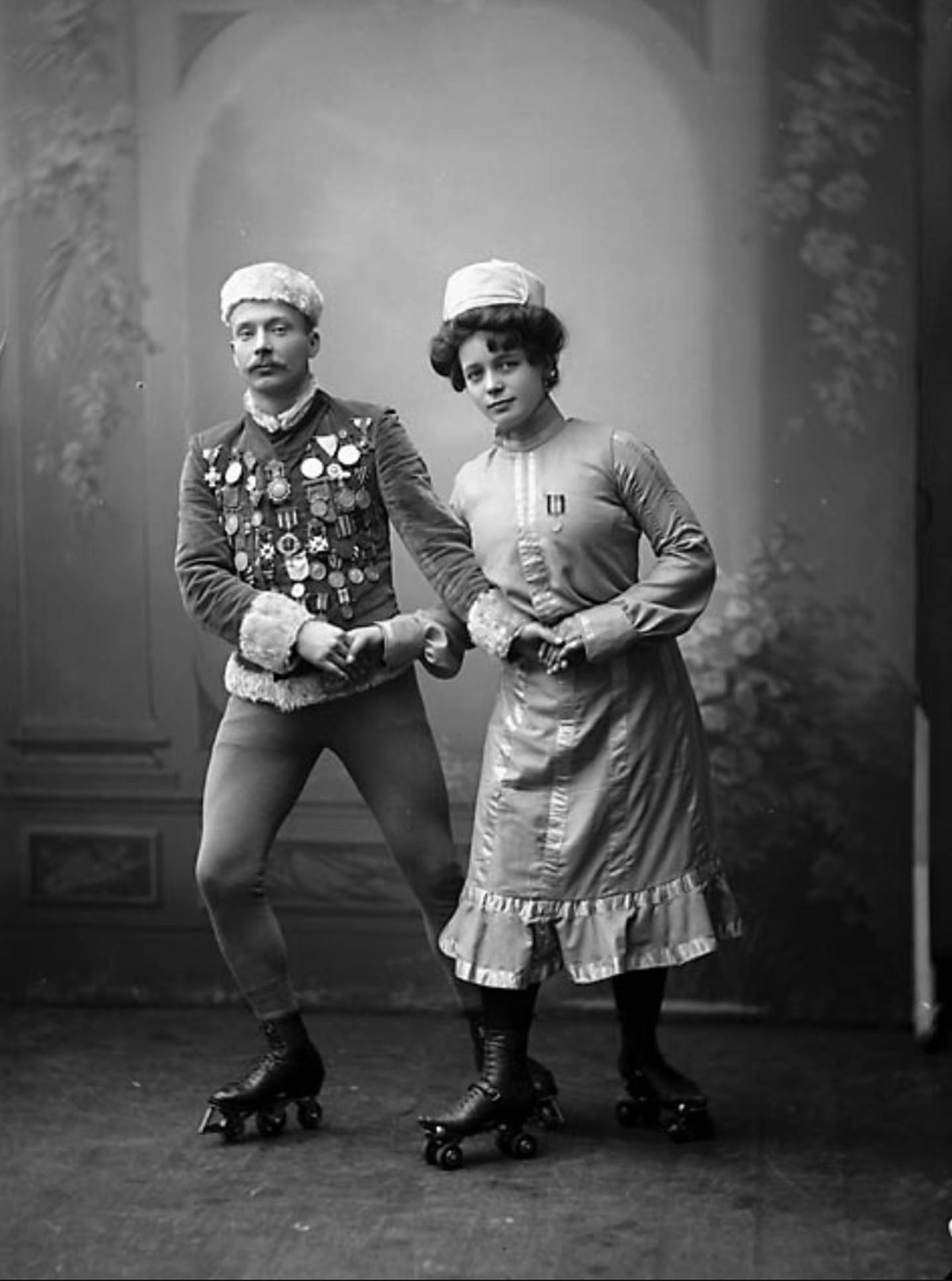 Fra en rulleskøyteoppvisning ved Cirkus du Nord ca 1910.