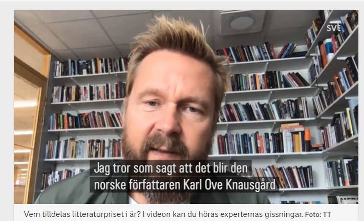 Tipper Nobelvinner på svensk TV: Kulturredaktør Bjørn Wiman i Dagens Nyheter