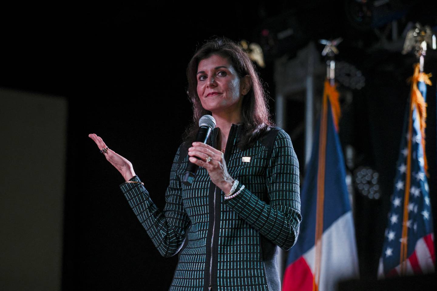 FILE PHOTO: Republican presidential candidate and former U.S. Ambassador to the United Nations Nikki Haley hosts a campaign event in Houston, Texas, U.S. March 4, 2024. REUTERS/Callaghan O'Hare/File Photo
